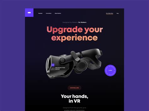 Vr Headset Landing Page By Cuberto On Dribbble