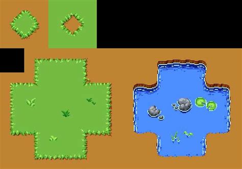 Artstation Top Down Simplistic Grass And Water Tilesets