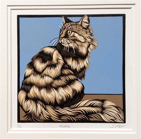 Winnie By Jill Kerr Linocut Cat Design Linocut Cool Art