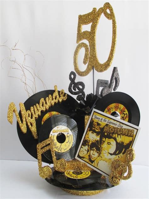 Motown Blackandgold Recors 50 Musical 50th Birthday Centerpieces 50th