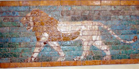 The Lions Of Babylon This Colorful Striding Lion Its Mout Flickr
