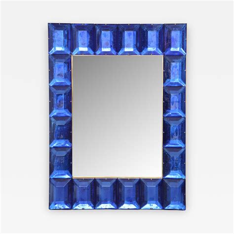 Modern Cobalt Blue Murano Glass Mirror Mirror Murano Glass Glass
