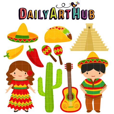 Hola Mexico Clip Art Set Daily Art Hub Graphics Alphabets And Svg