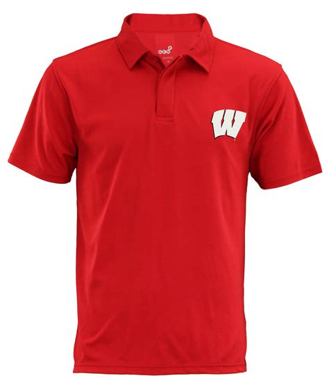 Ncaa Mens Wisconsin Badgers Short Sleeve Performance Polo Shirt
