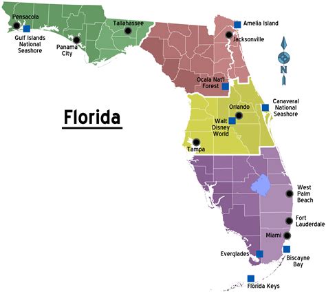 Florida Regions Map With Cities Florida Travel Guide Florida County