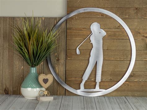 Golf Decor With Girl Metal Wall Art Golf Sign Golf T Etsy