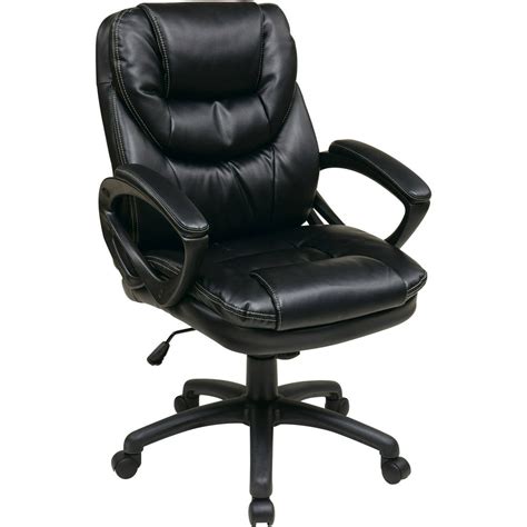 Office Star Products Faux Leather Managers Chair With Padded Arms