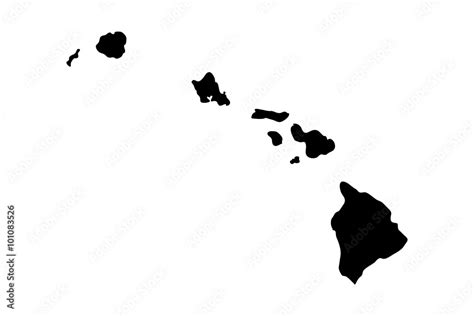 Hawaiian Islands Black Silhouette Vector Stock Vector Adobe Stock