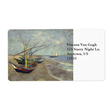 Fishing Boats On The Beach By Vincent Van Gogh Labels Post