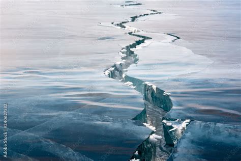 The Crack Of Ice On Lake Baikal Russia Stock Photo Adobe Stock