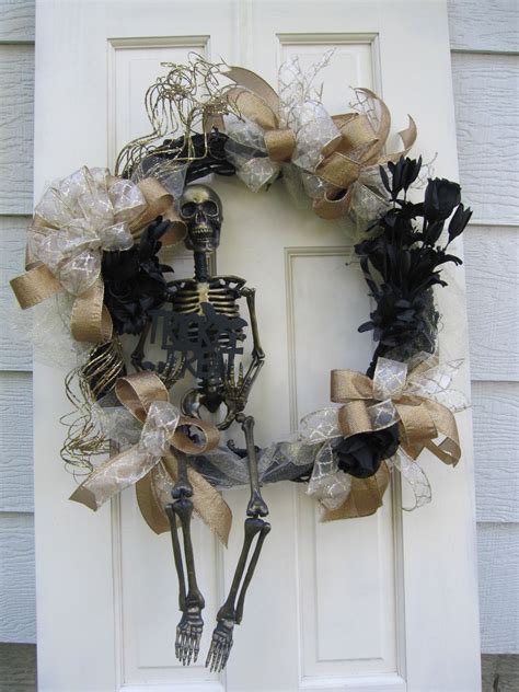 Halloween Wreath Skeleton Spooky Wreath Grapevine Wreath With