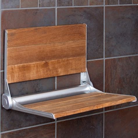 Clevr 18 Serena Folding Shower Bench Seat Modern Teak Wood Bath Medical Wall Mount Ada Specs