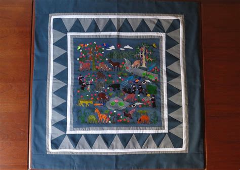 Huge Hmong Paj Ntaub Story Cloth Embroidered Tapestry Quilt Patch ...
