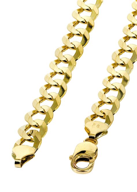 Womens 14k Gold Chain Solid Cuban Link Chain Frostnyc