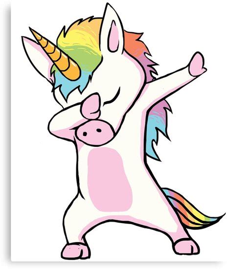 Unicorn Dabbing Cute Dab Dance Funny T Canvas Prints By Bubblem