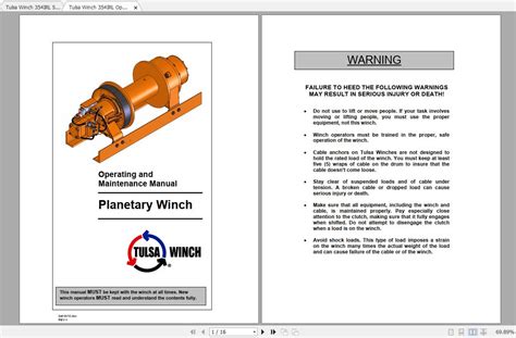 Tigercat Tulsa Winch Irl Operator Manual Service Manual Auto