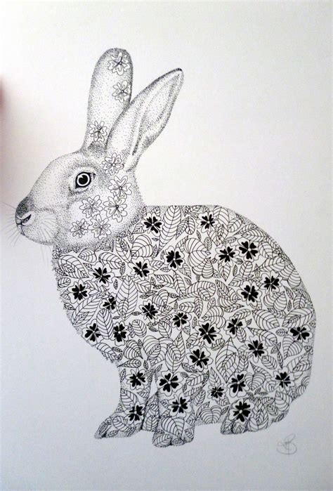 Rabbit Coloring Books Mandala Zentangle
