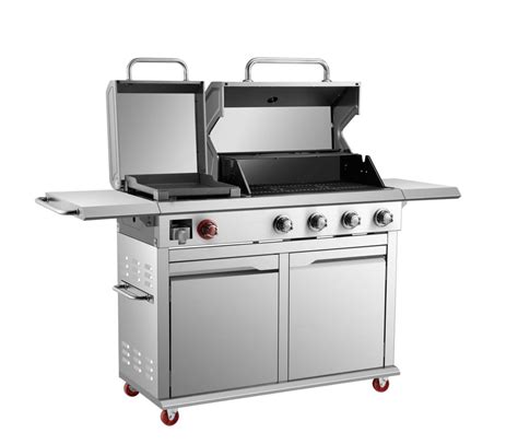 Dyna Glo 4 Burner Propane Gas Grill Stainless Steel Griddle New In Hand