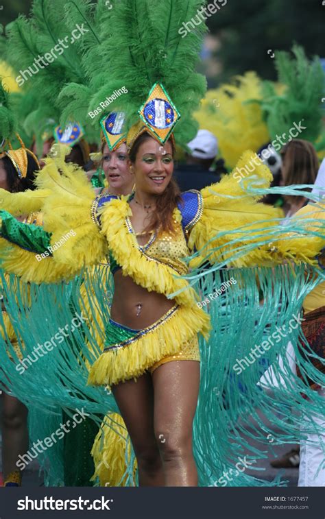 Beautiful Girl In A Summer Carnaval Parade Rotterdam Netherlands