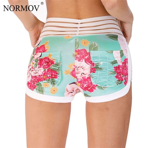 Normov Casual High Waist Shorts Women Summer Floral Printed Booty Shorts Feminino Push Up Home