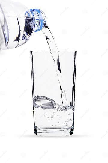 Hand Pouring Water Into Glass Isolated Stock Image Image Of Flow