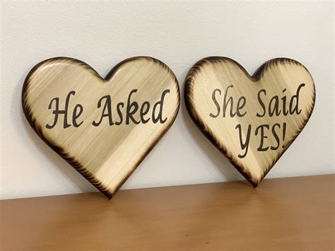 Wooden Proposal Signs Ideas He Asked She Said Yes Etsy