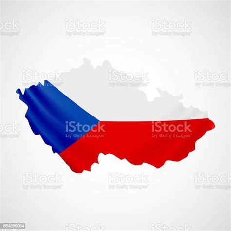 Ilustración De Checa De Colgar La Bandera En Forma De Mapa República