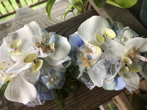 Custom Beach Seashell Wrist Corsages For Special Events You Etsy