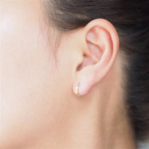 10 Mm Gold Hoops Earrings Cartilage Hoop Earrings Small Hoop Etsy