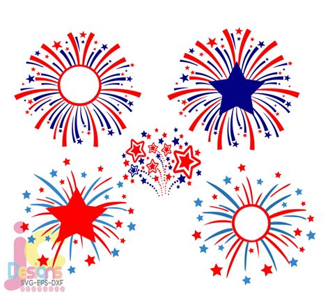 Fireworks, monogram, frame, 4th of July, America, Patriotic, SVG