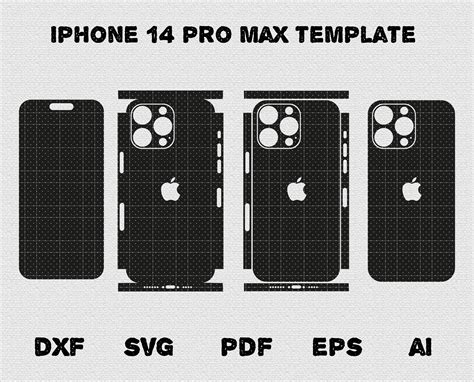 Apple Iphone 14 Pro Max Plantilla De Corte De Piel De Etsy México