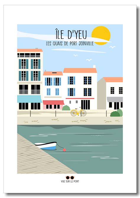 Affiche Île Dyeu Port Joinville Affichesaffiches Vendée Loire