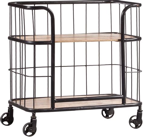 Industrial Wood And Metal Trolley Bar Cart From Pulaski Coleman Furniture
