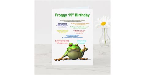 15th Birthday Frog Jokes Card