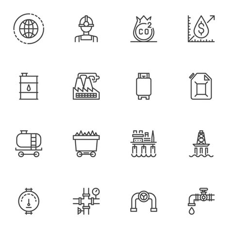 Oil And Gas Industry Vector Icons Set Stock Vector Image By ©avicons