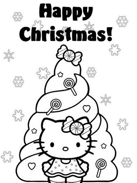 Hello kitty coloring page with few details for kids free hello kitty coloring page to print and color Hello Kitty Christmas Coloring Pages Cute | 101 Worksheets