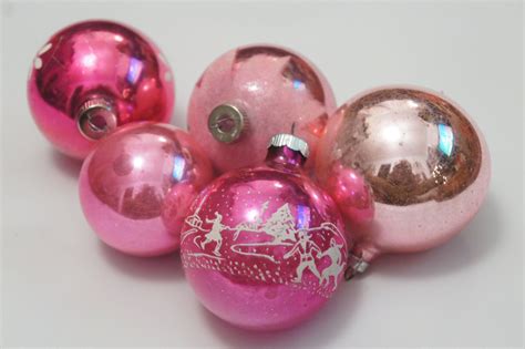 Vintage S Pink Mercury Glass Balls Christmas Etsy In Mercury