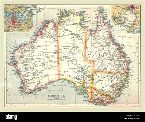 Map Of Australia 1902 Creator Unknown Stock Photo Alamy