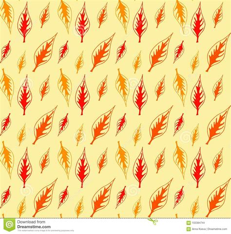 Autumn Leaves Pattern Cute Vector Leaf Seamless Pattern