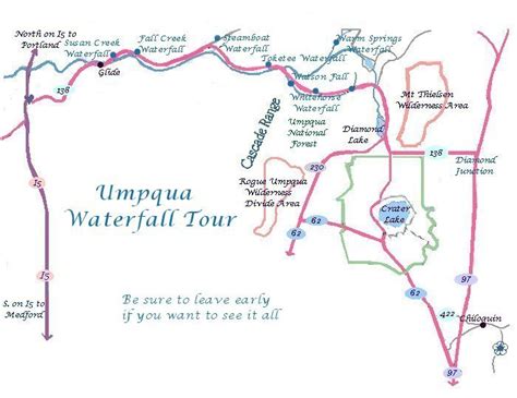 Oregon Maps Umpqua River Waterfalls