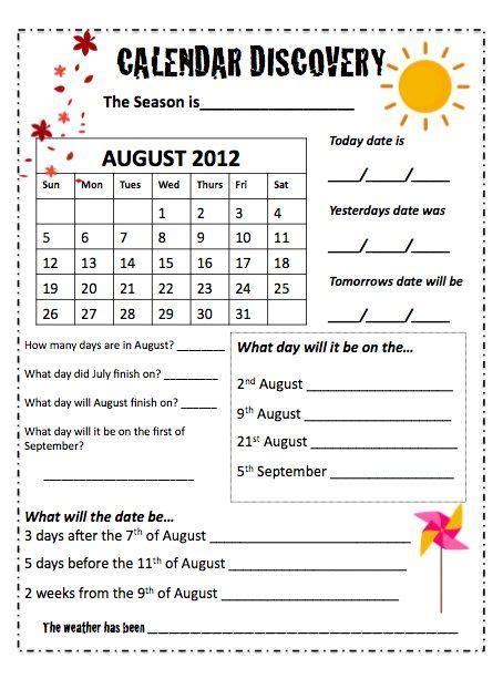 Calendars Monthly Worksheets End Of The Year Calendar Worksheets