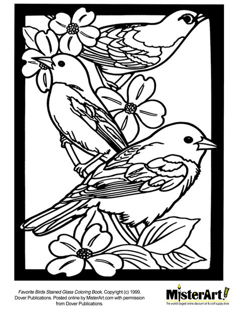 Oval design with peacock stained glass. Free Coloring Page: Favorite Birds Stained Glass Coloring ...