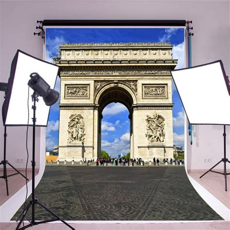 Hellodecor Polyester Fabric 5x7ft France Arc De Triomphe Backdrop For