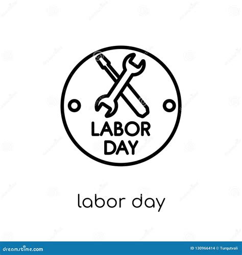 Labor Day Icon Trendy Modern Flat Linear Vector Labor Day Icon Stock