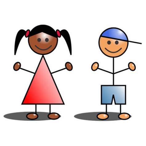 Girl And Boy Stick Figures Statuette