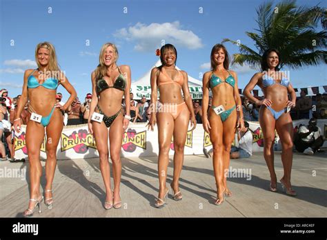 Miami Beach Florida South Beach Fitness Festival Ms Bikini South Stock