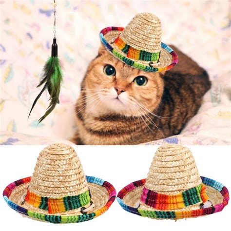 Buy 1pc Pet Hat Fashion Dog Cat Mexican Sombrero Hat