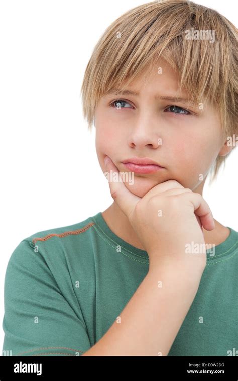 Young Boy Thinking About Something Stock Photo Alamy