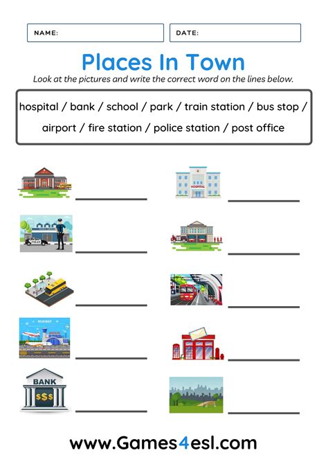 Places In Town Worksheet Interactive Worksheet Edform