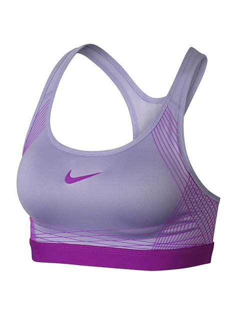 nike pro hyper classic sports bra purple at john lewis and partners